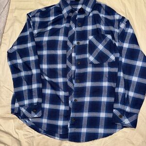 Target Blue Plaid Button-Down Shirt
